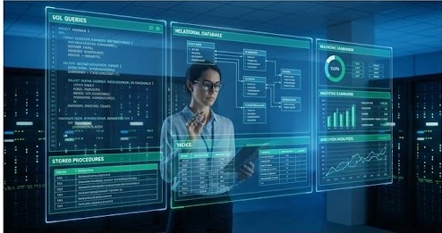 Analista trabajando con SQL Server